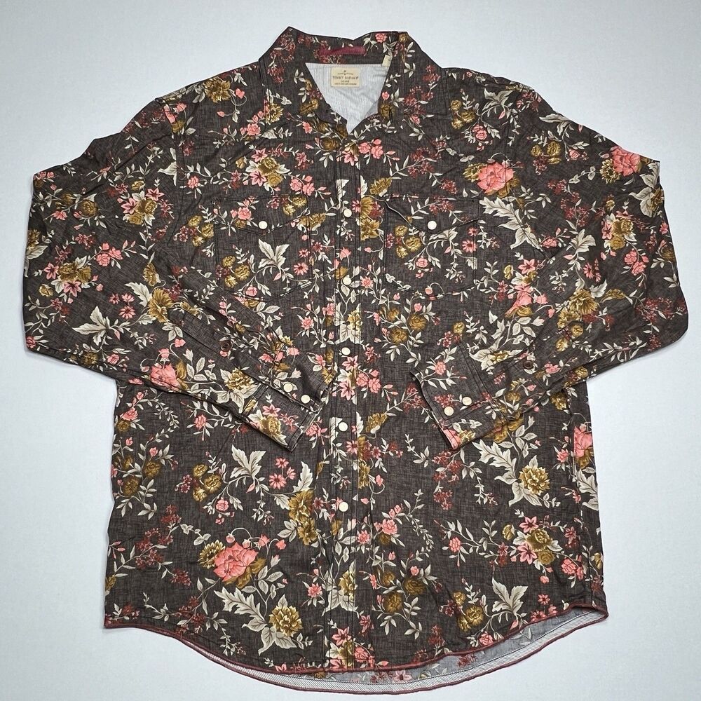 Tommy Bahama Jeans Mens M Button Up Shirt Long Sleeve Island Crafted  Floral